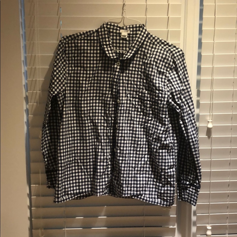 Navy and White Checkered JCrew Pajamas Set